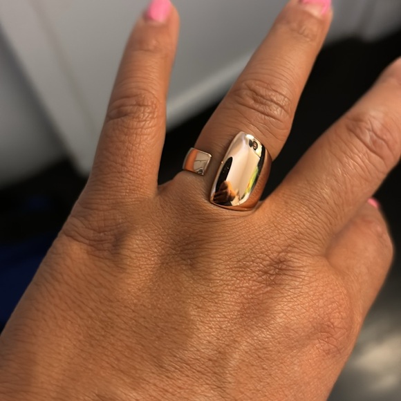 Aurate arc gold ring band minimalistic vermeil size 8 - Picture 9 of 10